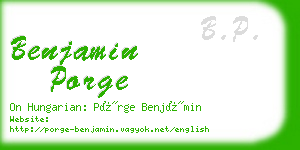 benjamin porge business card